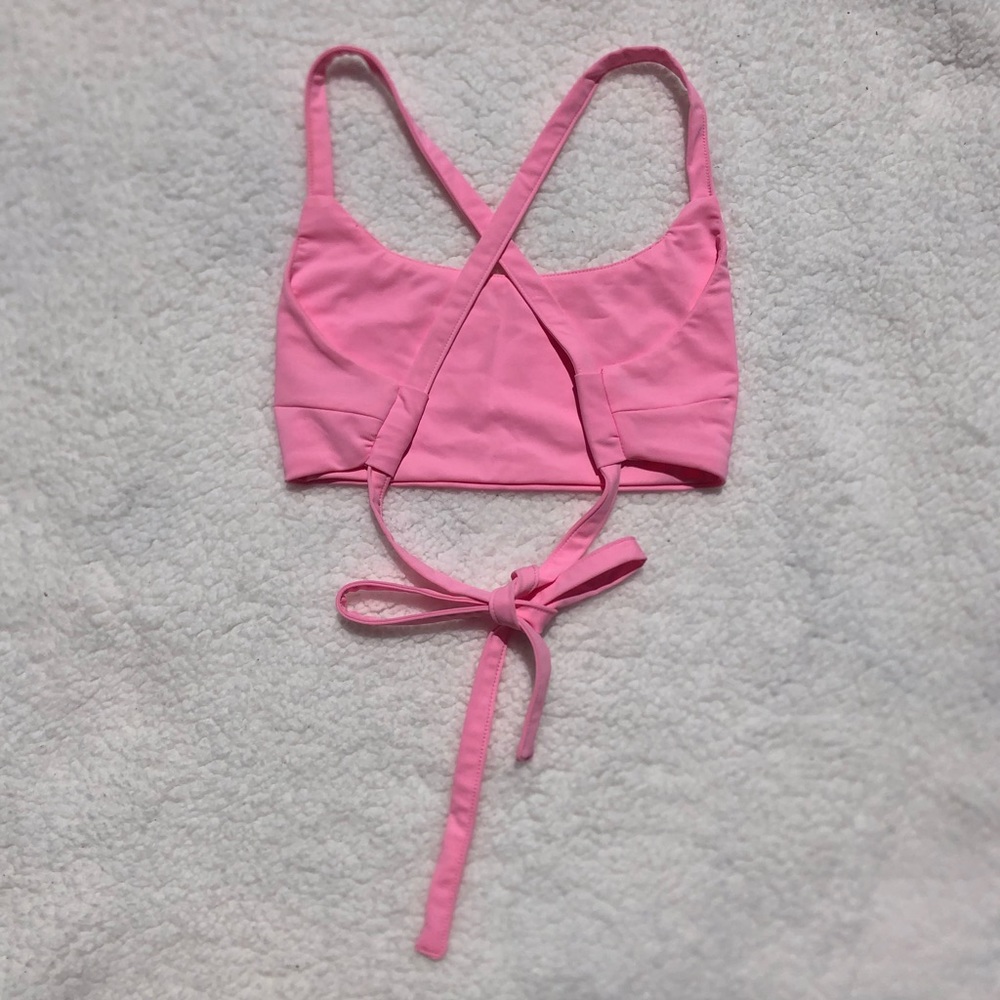 Tiger Mist Candy Pink Tie Back Crop Top - Picture 1 of 6